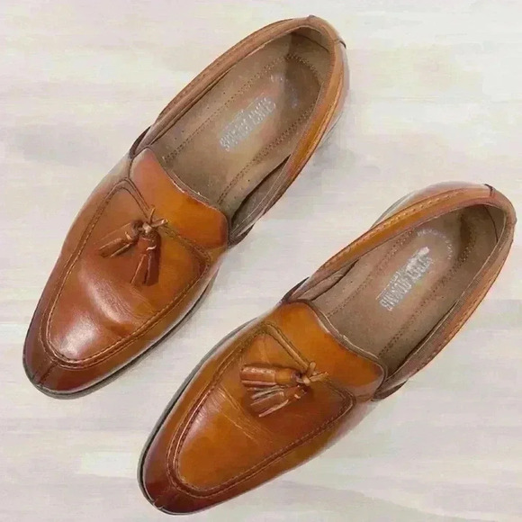 Stacy Adams Donovan Leather Tassel Loafer Memory Foam Cognac SZ 10 - Picture 2 of 16